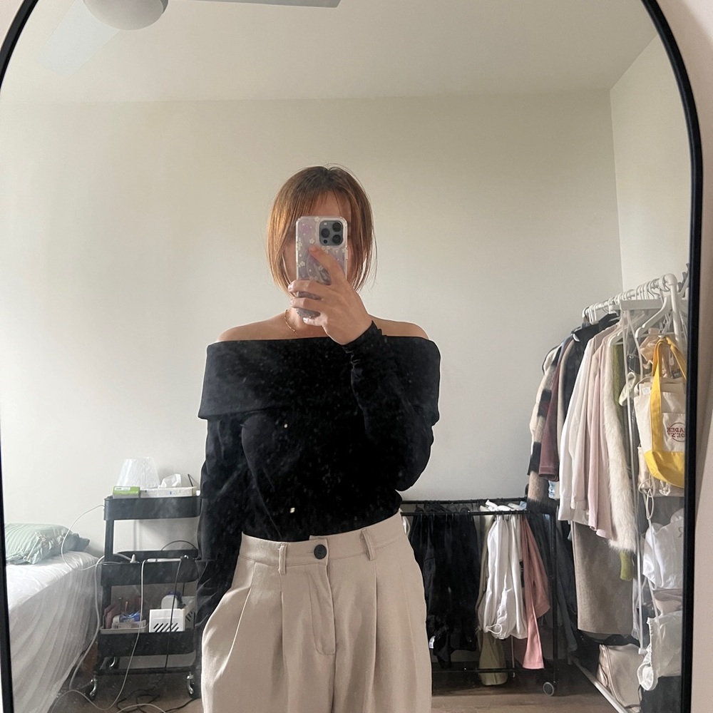 COS black off shoulder long sleeve